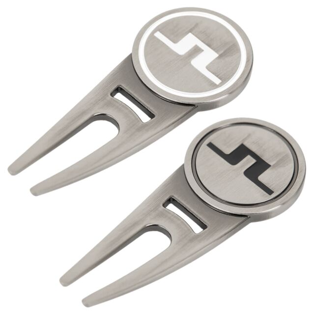 J.Lindeberg Mens Unique Brushed Silver Contrast Gift Box Golf Divot Tool