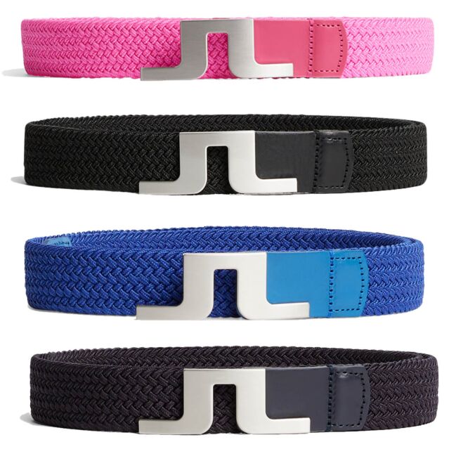 J.Lindeberg Mens Berry Elastic Stretch Branded Golf Belt