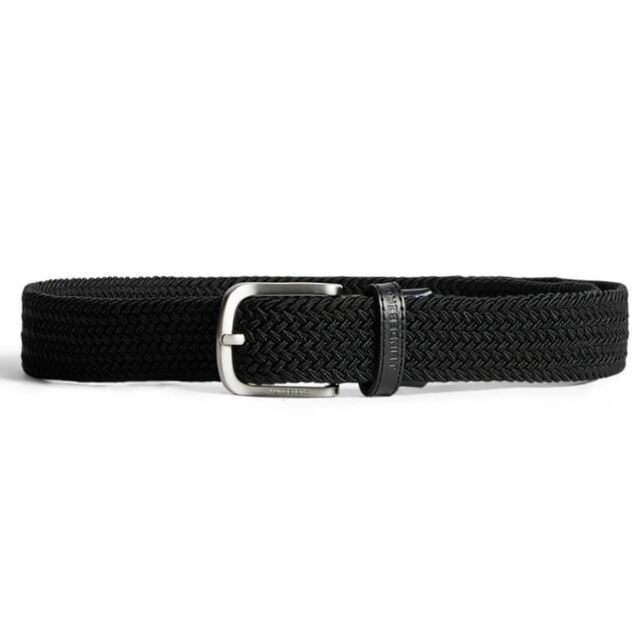 J.Lindeberg Mens Bernhard Braided Stretch Nickle Free Buckle Golf Belt