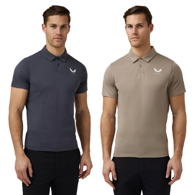 Castore Mens Engineered Knit Lightweight Breathable Golf Polo Shirt