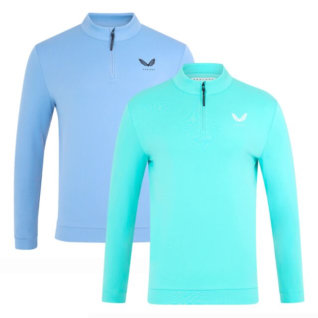 Castore Mens Club Classic 1/4 Zip LS Water Resistant Stretch Golf Sweater