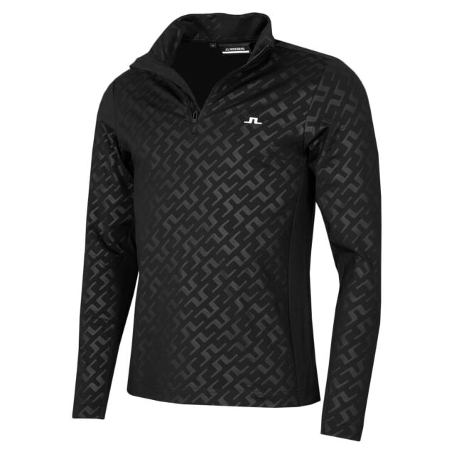 J.Lindeberg Mens Luke Deboss Mid Layer 1/4 Zip Soft Golf Sweater