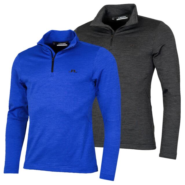J.Lindeberg Mens Destry Zip Mid Layer Breathable Golf Sweater