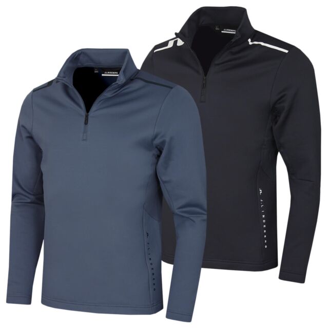 J.Lindeberg Mens Vinnie Quarter Zip Mid Layer Stretch Golf Sweater