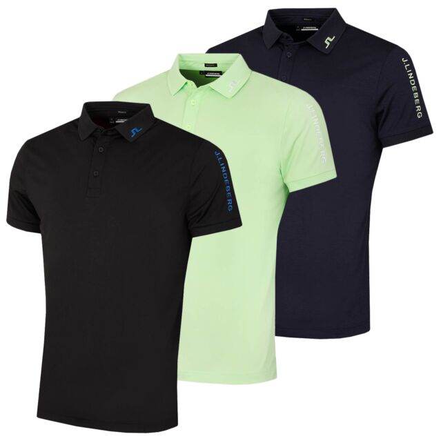 J.Lindeberg Mens Tour Tech Regular Fit Stretch Golf Polo Shirt