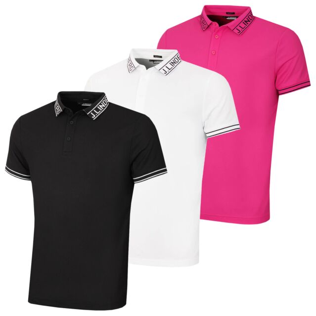 J.Lindeberg Mens Austin Regular Fit Fast Dry Soft Golf Polo Shirt