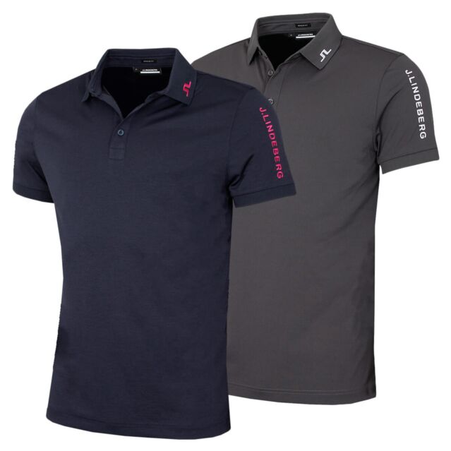 J.Lindeberg Mens Tour Tech Regular Fit Wicking Golf Polo Shirt