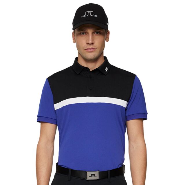 J.Lindeberg Mens Jeff 4-Way Stretch Wicking Golf Polo Shirt