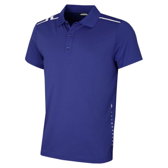 J.Lindeberg Mens Lionel Jacquard Wicking Stretch Golf Polo Shirt