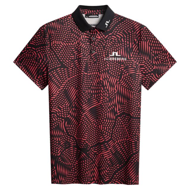 J.Lindeberg Mens Golf KV Tour Lightweight 4 Way Stretch Polo Shirt