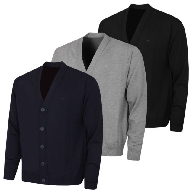 J.Lindeberg Mens Lucas Moisture Wicking Knitted Cardigan