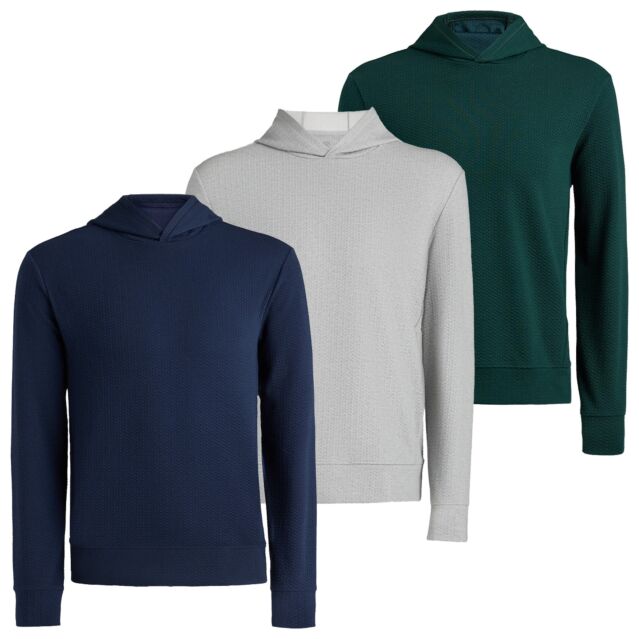 G/Fore Mens Pebble Quilted Moisture Wicking 2 Way Stretch Golf Hoody