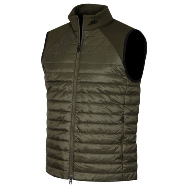 J.Lindeberg Mens Hayden Quilt Hybrid Stretch Soft Golf Vest