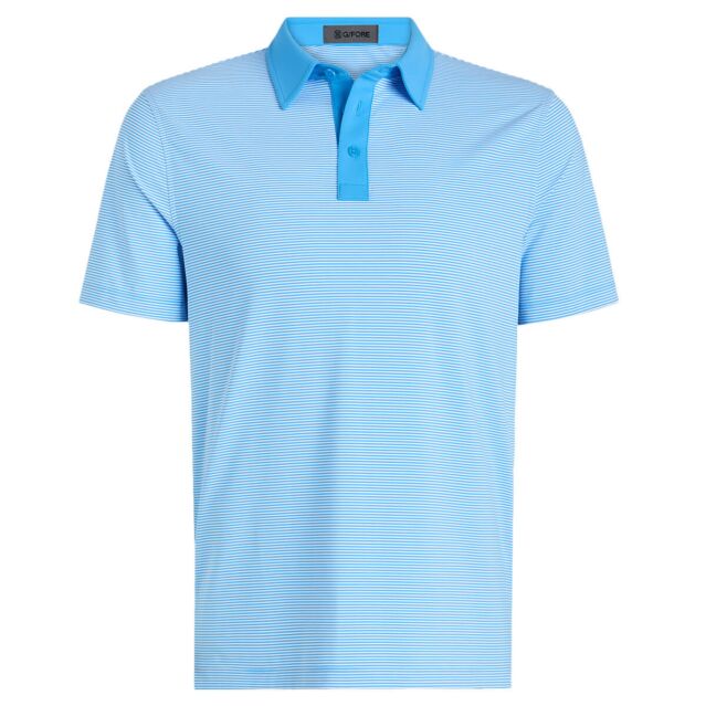 G/Fore Mens Feeder Stripe Fine Tech Jersey Wicking Golf Polo Shirt