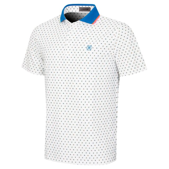 G/Fore Mens Ditsy Floral Tech Piqué 4-Way Stretch Wicking Golf Polo Shirt