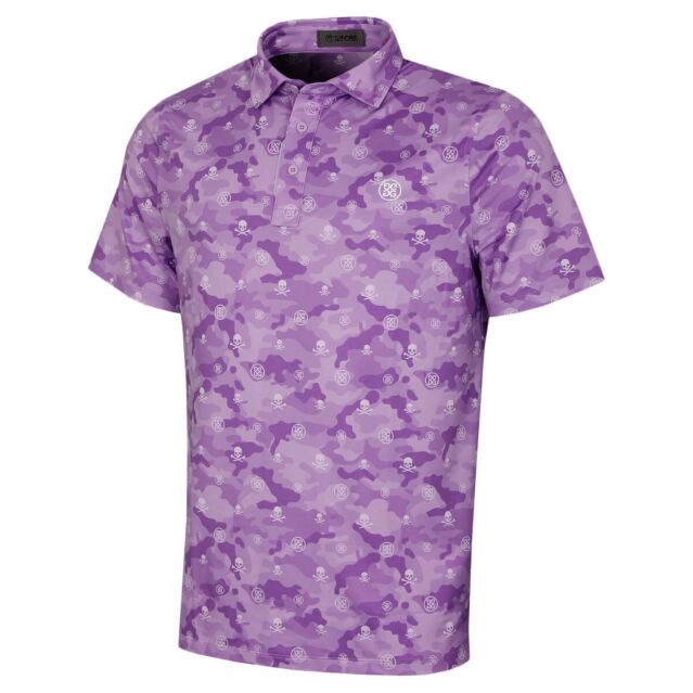 G/Fore Mens Icon Camo Tech Jersey 4 Way Stretch Golf Polo Shirt