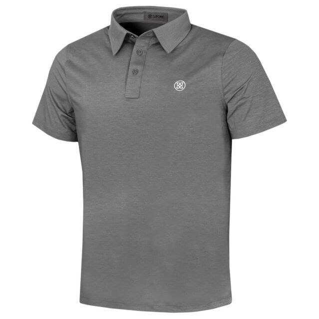 G/Fore Mens Melange Ice Nylon Moisture Wicking 4-Way-Stretch Golf Polo Shirt