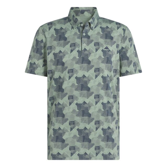 adidas Golf Mens GO-TO Printed Stretch Sustainable Knitted Polo Shirt