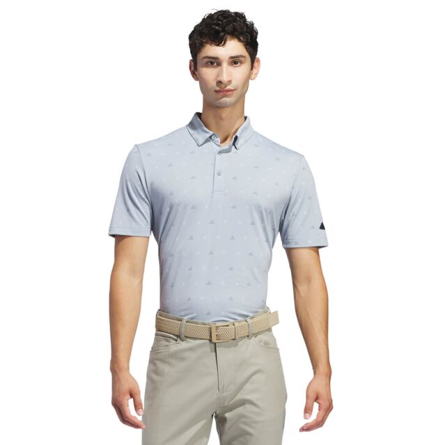 adidas Golf Mens Go To Printed Recycled Breathable AeroReady Polo Shirt