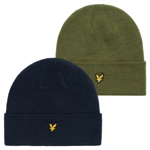 Lyle & Scott Unisex Classic Style Acrylic Knit Embroidered Beanie Hat