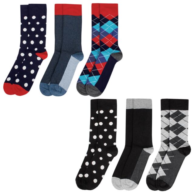 Happy Socks Mens Waterfall 3-Pack Regular Fit Comfort Cotton Socks