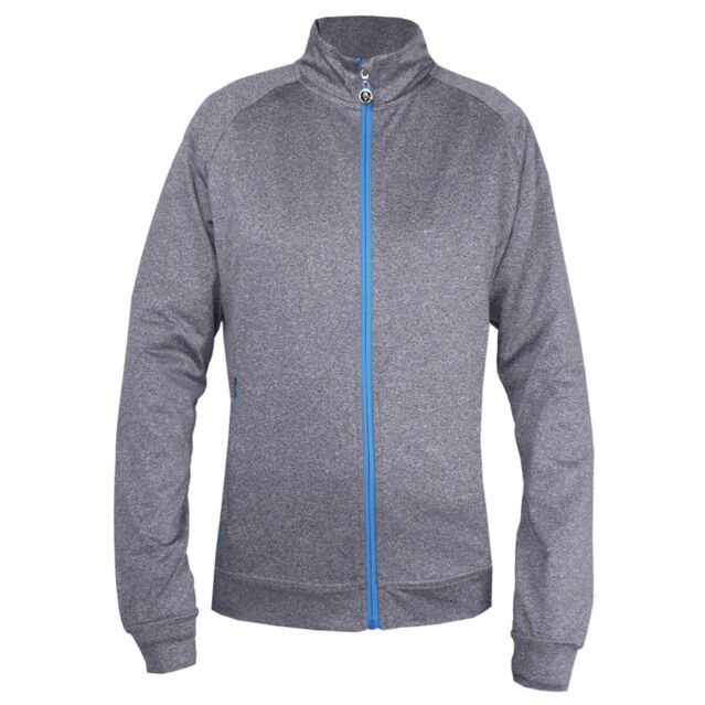 Island Green Womens IGLTOP1901 Contrast Full Zip Golf Sweater