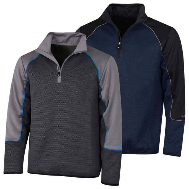 Island Green Mens 1/4 Zip Panelled Elasticated Golf Sweater
