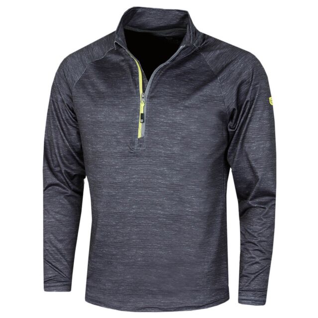 Island Green Mens Raglan Sleeve Sweater - Charcoal Marl/Lime - XXL