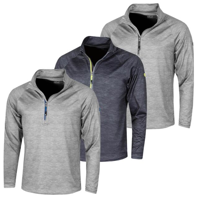 Island Green Mens Raglan Wicking Stretch Golf 1/4 Zip Sweater