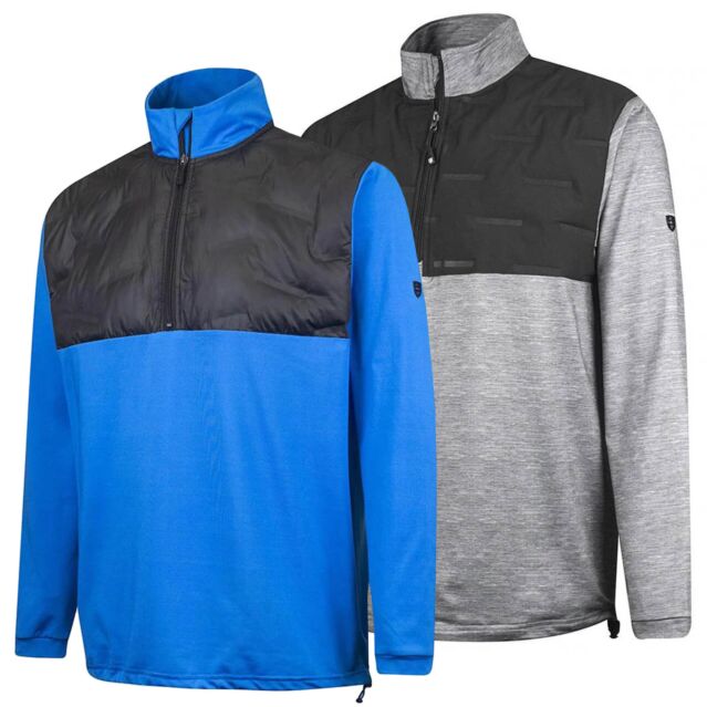 Island Green Mens Zip Top Layer Moisture Wicking Golf Sweater