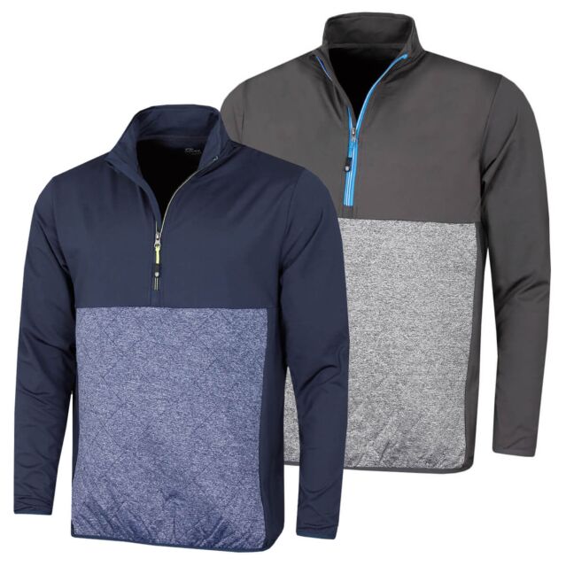 Island Green Mens Moisture Wicking Golf 1/4 Zip Windstopper