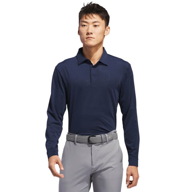 adidas Golf Mens 2026 Core Moisture Wicking Stretch Long Sleeve Polo Shirt