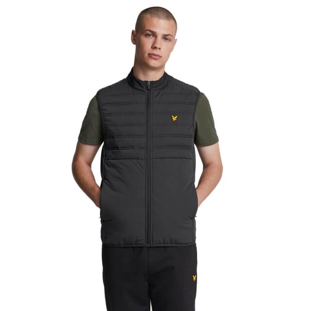 Lyle & Scott Mens Hybrid Double Baffle Quilted Panel Sport Gilet