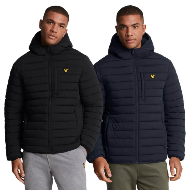 Lyle & Scott Mens Stretch Lightweight Quilted Funnel Neck Jacket
