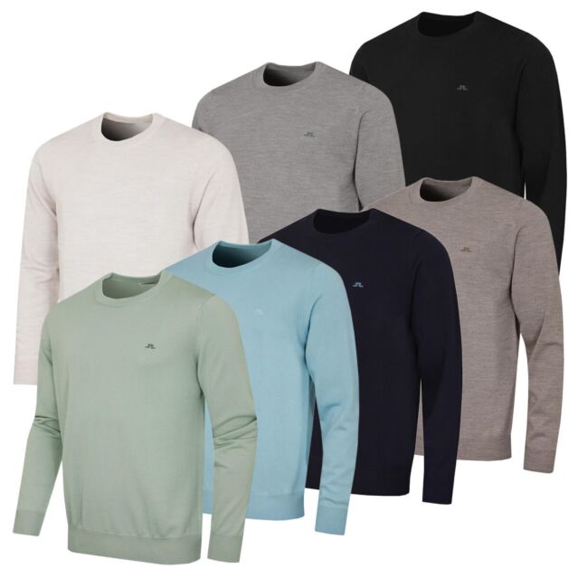 J.Lindeberg Mens Keane Italian Wool Crew Neck Golf Sweater
