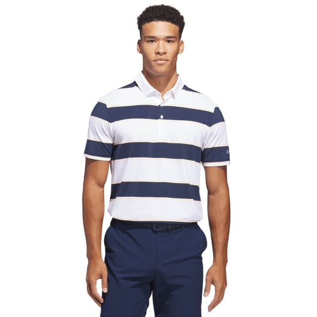 adidas Golf Mens 2026 Ultimate365+ Jumbo Stripe Climacool Stretch Polo Shirt