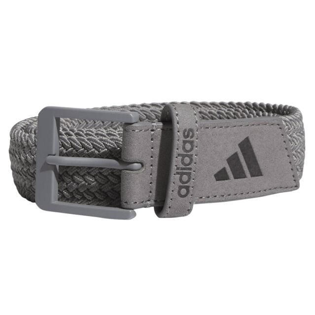 adidas Golf Mens Braided Striped Recycled Stretch Sustainable Belt