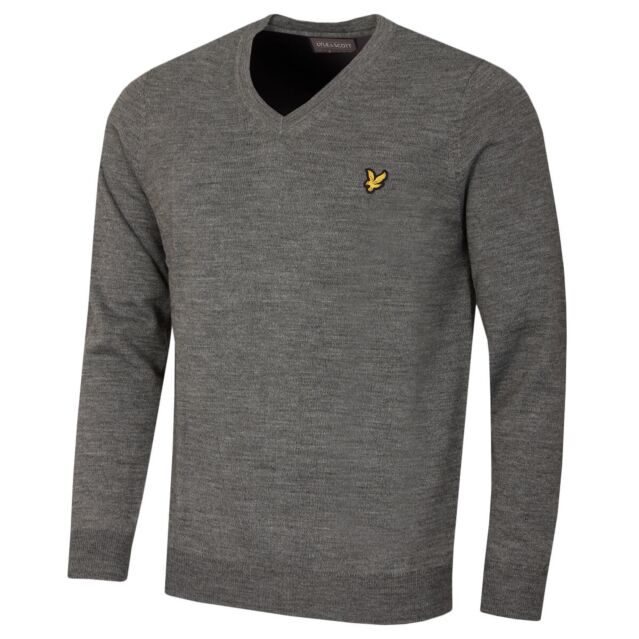 Lyle & Scott Mens V Neck Merino Wool Acrylic Durable Sweater