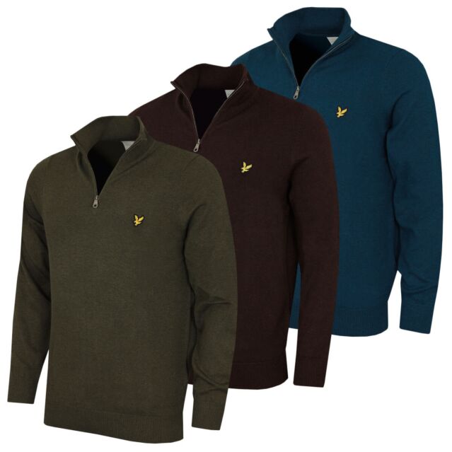 Lyle & Scott Mens Polyblend Quarter Zip Jumper Golf Sweater