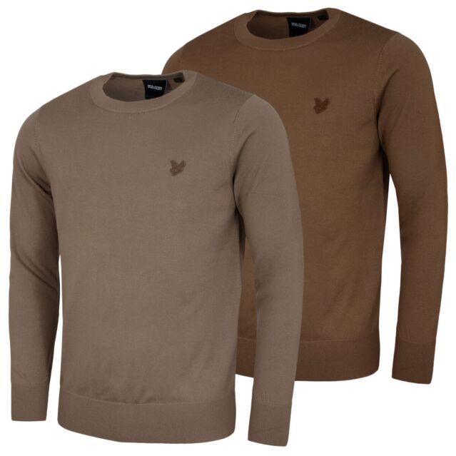 Lyle & Scott Mens Tonal Eagle Merino Crew Neck Breathable Jumper Sweater