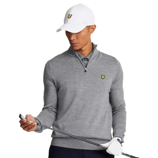 Lyle & Scott Mens Golf Quarter Zip Merino Wicking Jumper Sweater