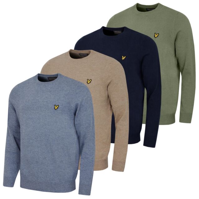 Lyle & Scott Mens Lambswool Blend Crew Neck Jumper Golf Sweater
