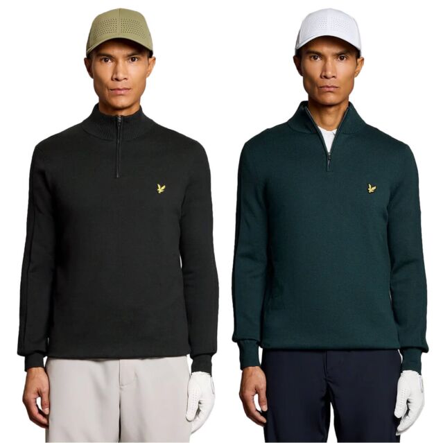Lyle & Scott Mens 1874 Quarter Zip Jumper Breathable Golf Sweater