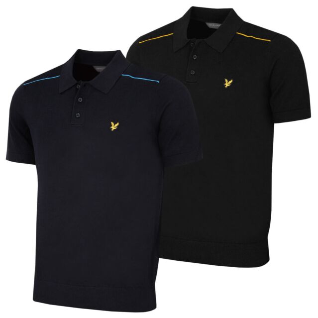 Lyle & Scott Mens 2026 Tipped Cotton Knitted Breathable Golf Polo Shirt