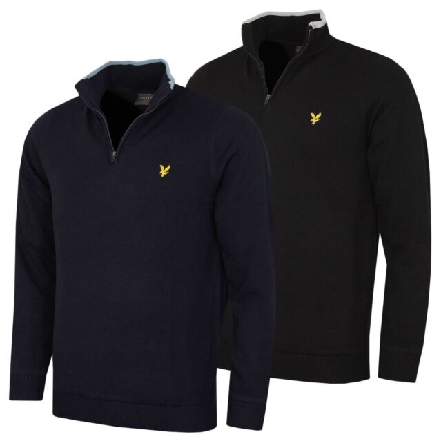 Lyle & Scott Mens Golf Windjammer Quarter Zip Premium Sweater