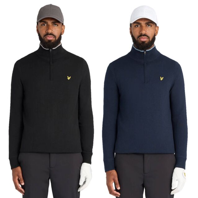 Lyle & Scott Mens Golf Windjammer Quarter Zip Premium Sweater