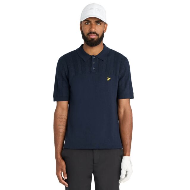 Lyle & Scott Mens Golf Lightweight Breathable Texture Block Polo Shirt