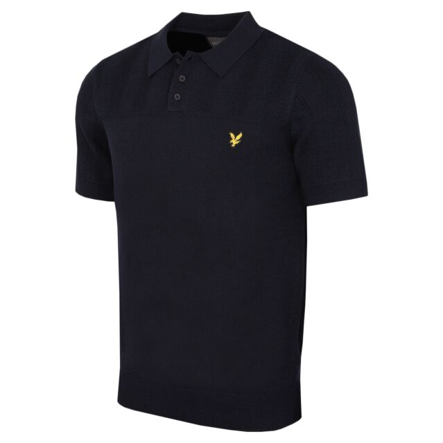 Lyle & Scott Mens Golf Lightweight Breathable Texture Block Polo Shirt