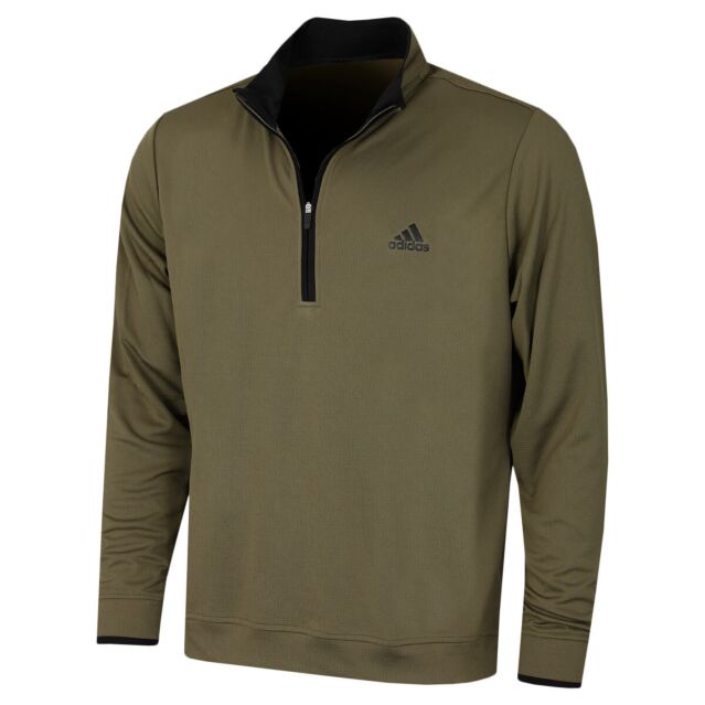 adidas Golf Mens Lightweight Quarter Zip Left Chest UPF 50+ Sweater