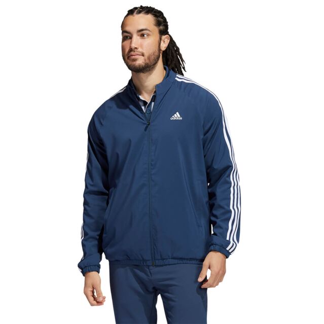 adidas Golf Mens Lined Full Zip Primegreen Stretch Fabric Jacket